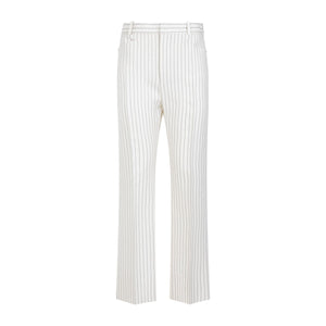 TOM FORD Luxurious White Striped Straight Pants for Women - SS24 Collection