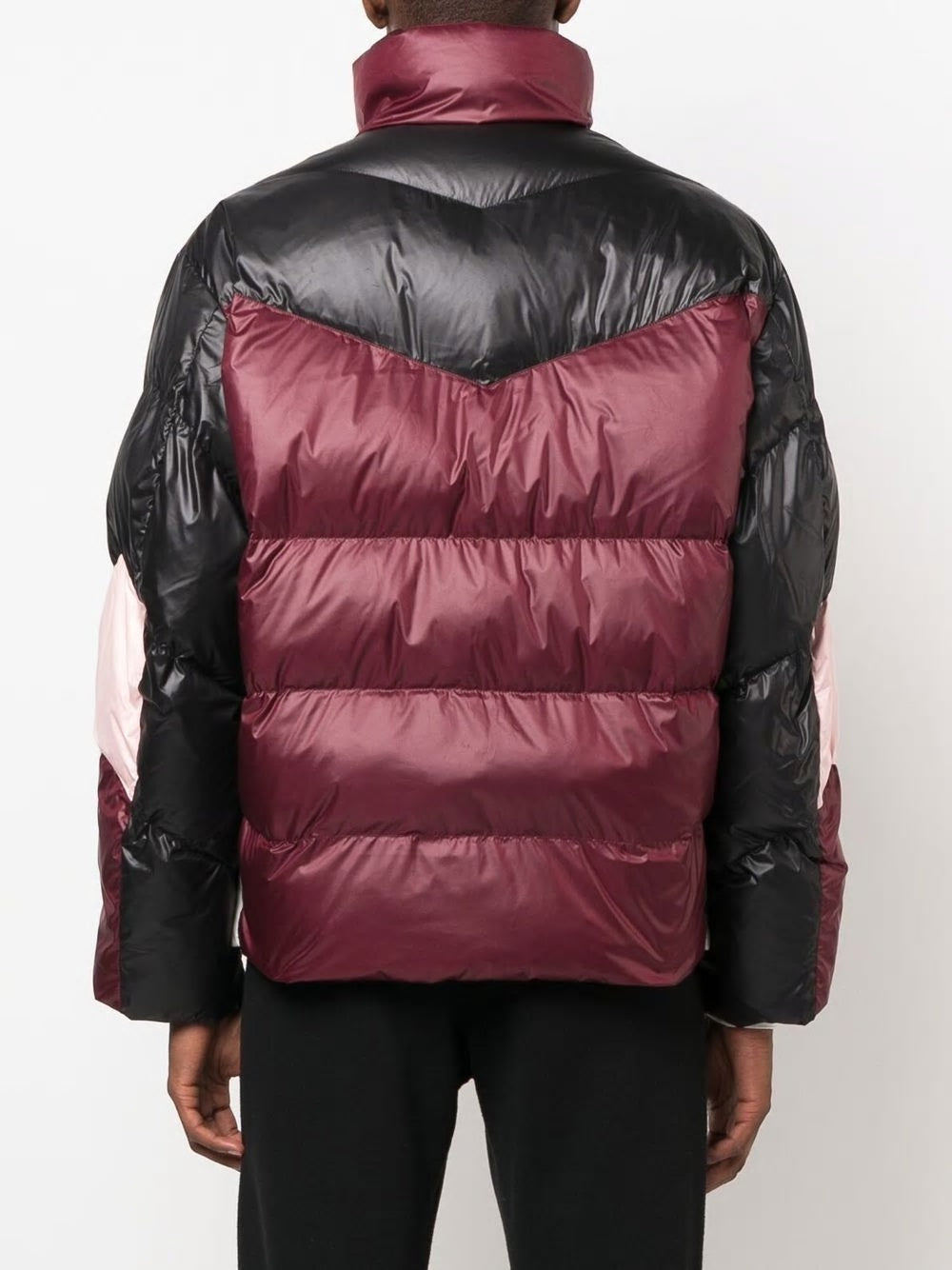 NEIL BARRETT Modernist Padded Puffer Jacket in Blush/Black for Men FW22