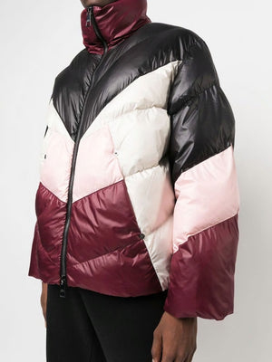 NEIL BARRETT Modernist Padded Puffer Jacket in Blush/Black for Men FW22