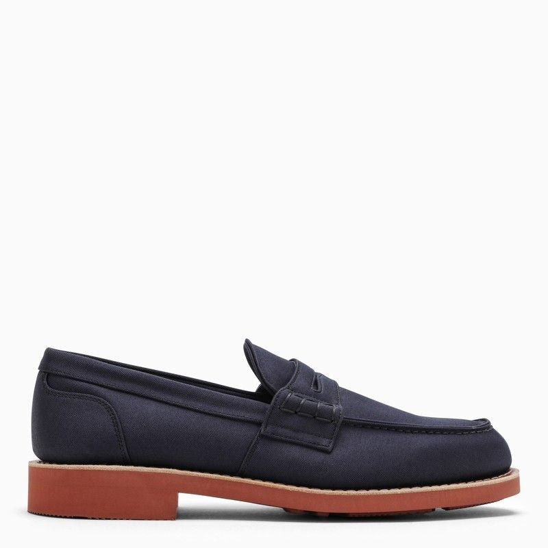 CHURCH'S Navy Blue Canvas Loafers for Men for SS24