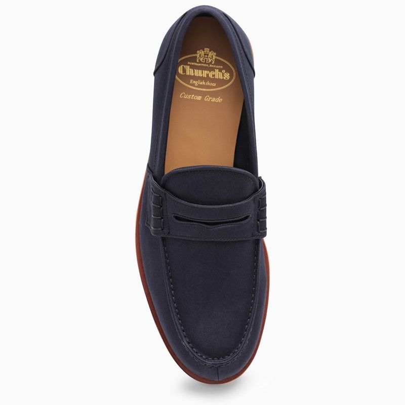 CHURCH'S Navy Blue Canvas Loafers for Men for SS24
