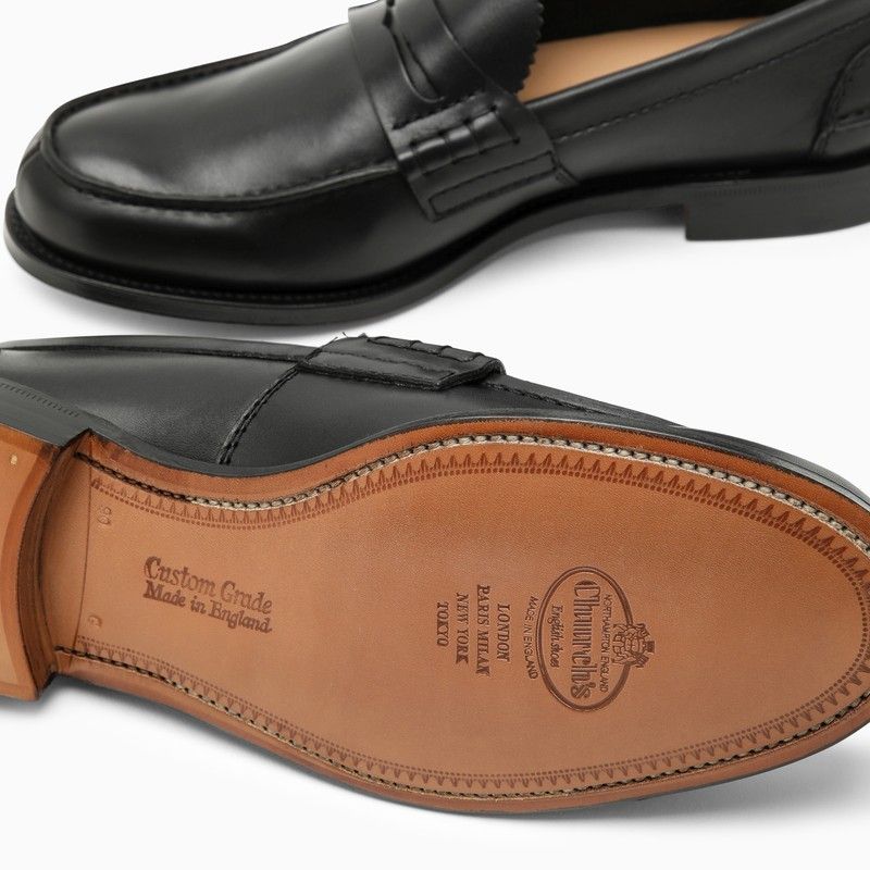 CHURCH'S Sleek Black Men's College Moccasin Loafers