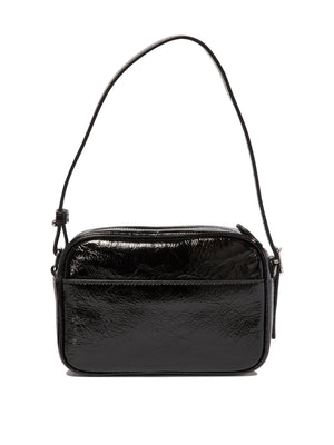 COURREGÈS Elegant Mini Crossbody Handbag in Black Calfskin