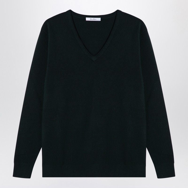 MAX MARA V-Neck Long Sleeve Wool Sweater