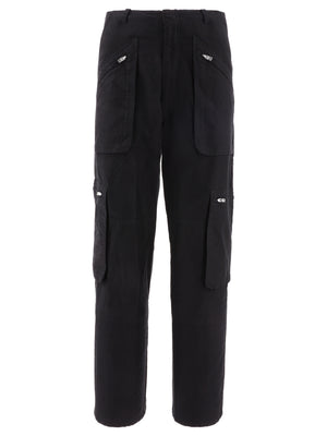 AMIRI High Rise Loose Straight Cargo Trousers for Women in Black