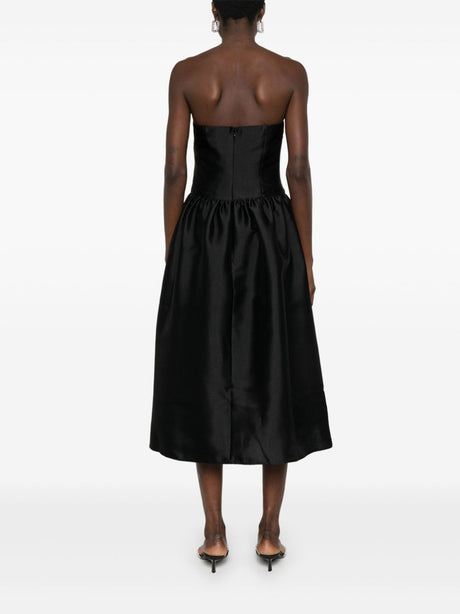 SELF-PORTRAIT BLACK STRAPS MIDI DRESS