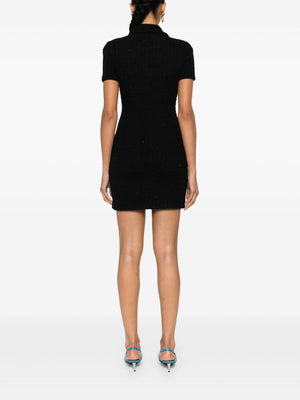 SELF-PORTRAIT Embellished Button Knit Dress with Front Pockets