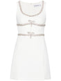 SELF-PORTRAIT Elegance Redefined: Mini Dress with Diamante Bow Trim