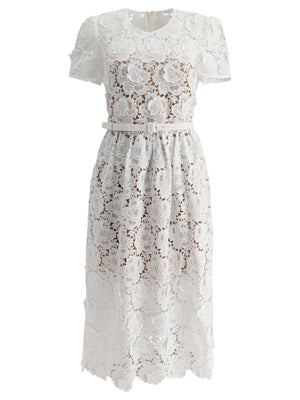 SELF-PORTRAIT Chic Cream Floral Lace Mini Dress