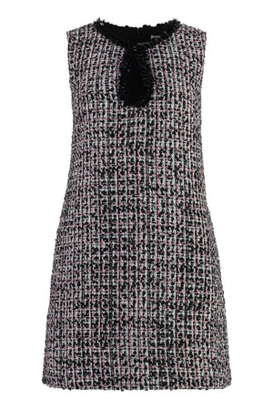 SELF-PORTRAIT Sequin Sparkle Knit Mini Dress with Front Cut-Out