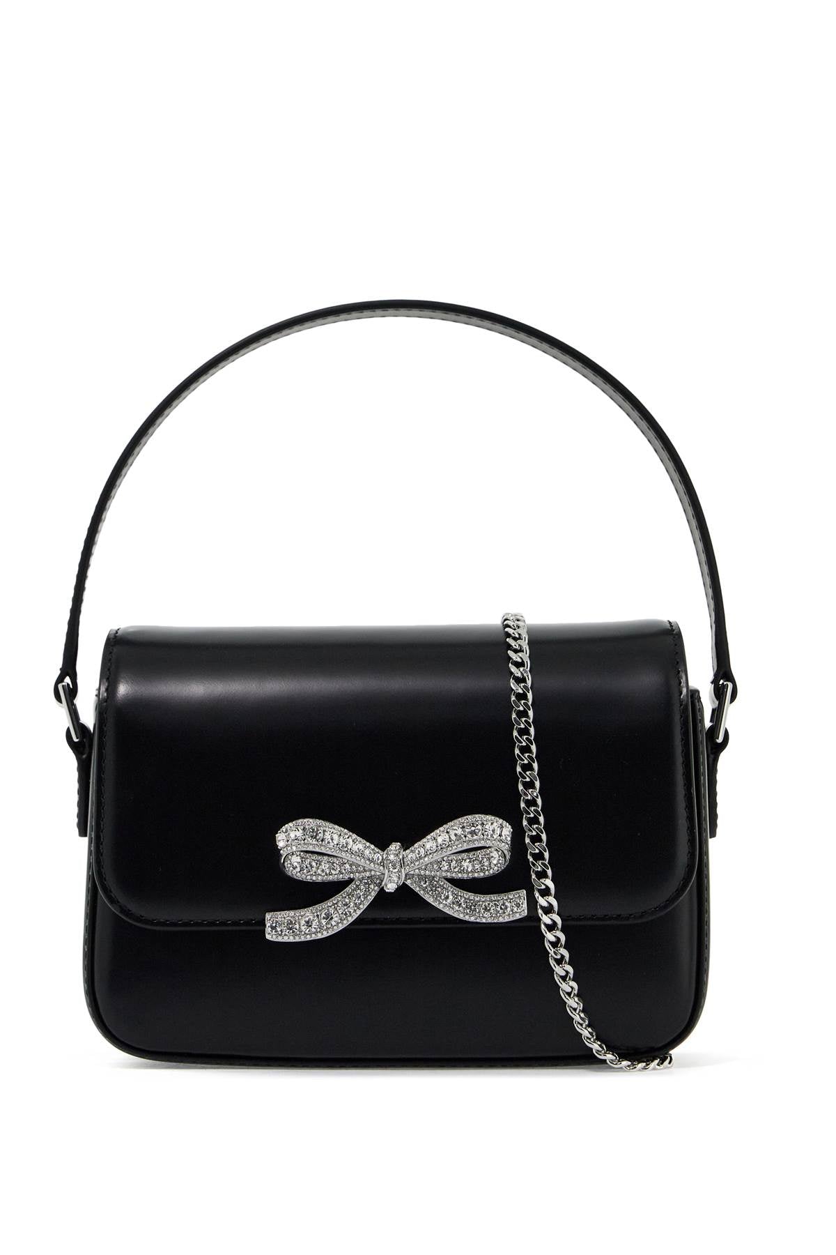 SELF-PORTRAIT Elegant Mini Leather Clutch with Crystal Bow