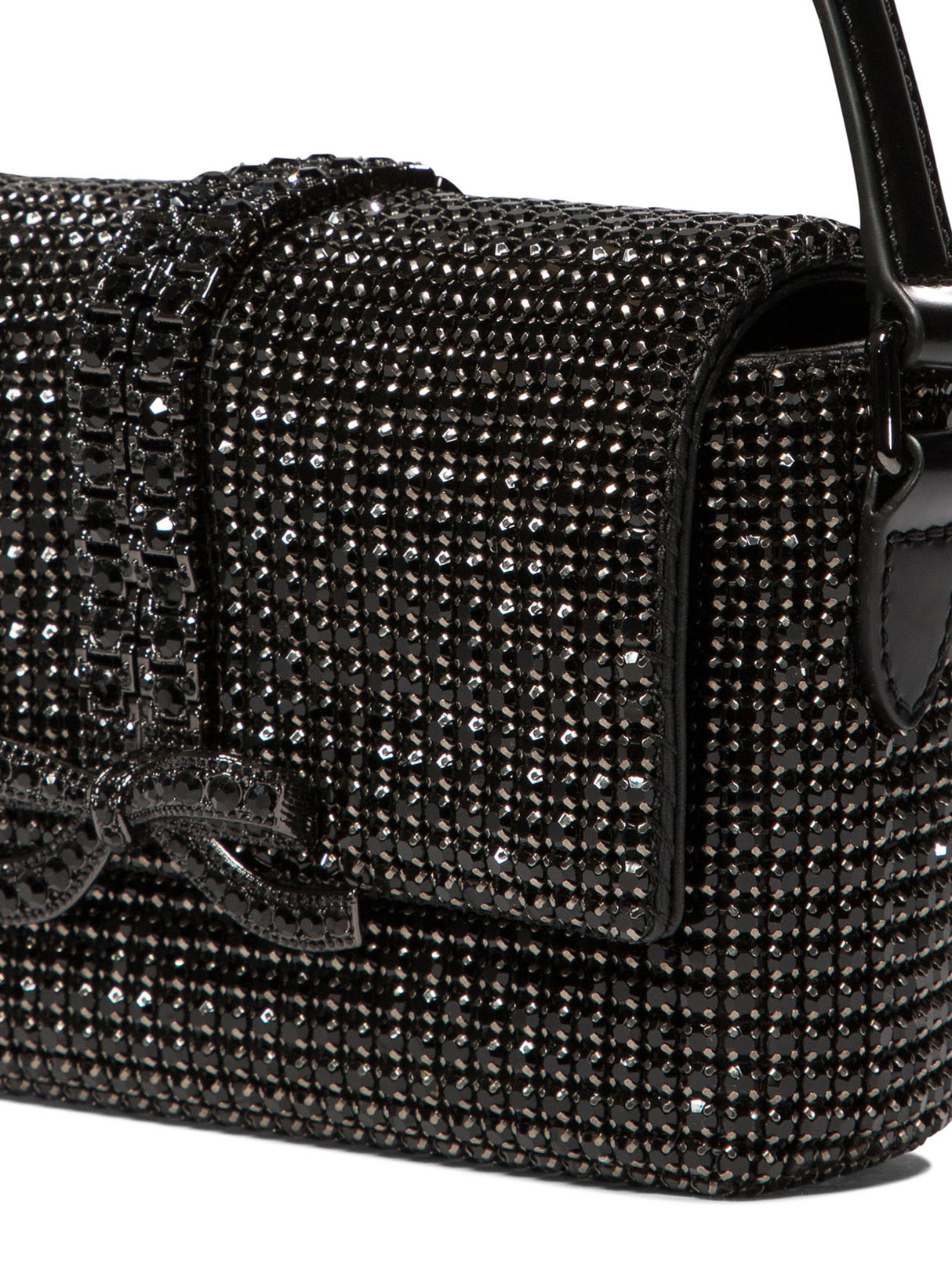 SELF-PORTRAIT Mini Black Rhinestone Shoulder Bag