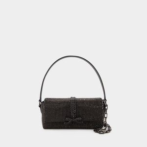 SELF-PORTRAIT Glamorous Black Rhinestone Baguette Shoulder Bag