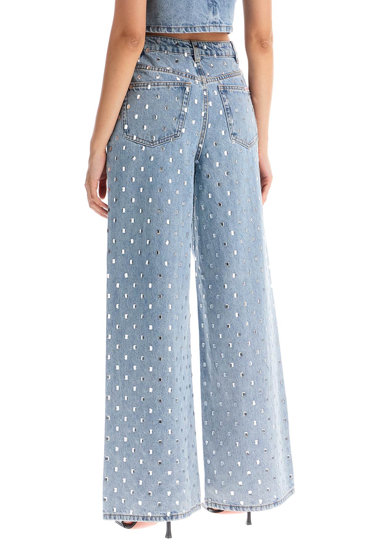 SELF-PORTRAIT Glamour Rhinestone-Embellished High-Waisted Jeans