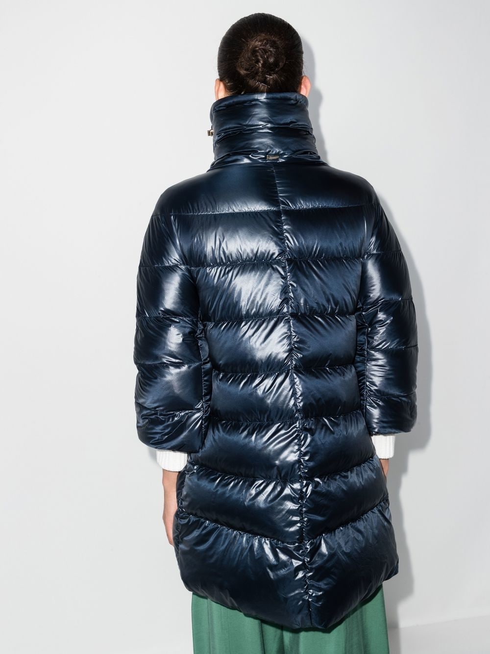 HERNO Elegant Navy Midi Down Jacket