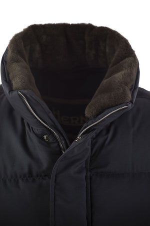 HERNO Luxury Short Down Jacket with Removable Fur Collar