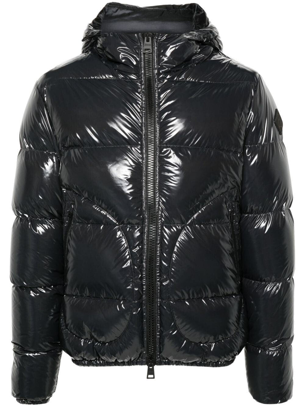 HERNO Luxury Glossy Bomber Jacket with Down Fill