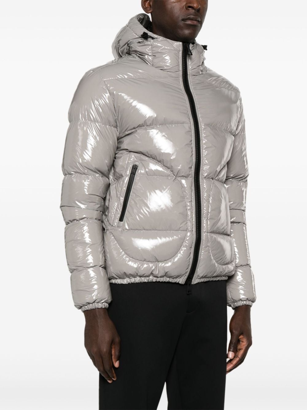 HERNO Hooded Patent Puffer Jacket