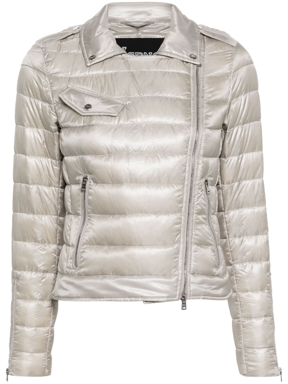 HERNO Grey Off Centre Quilted Jacket for Women - SS24 Collection