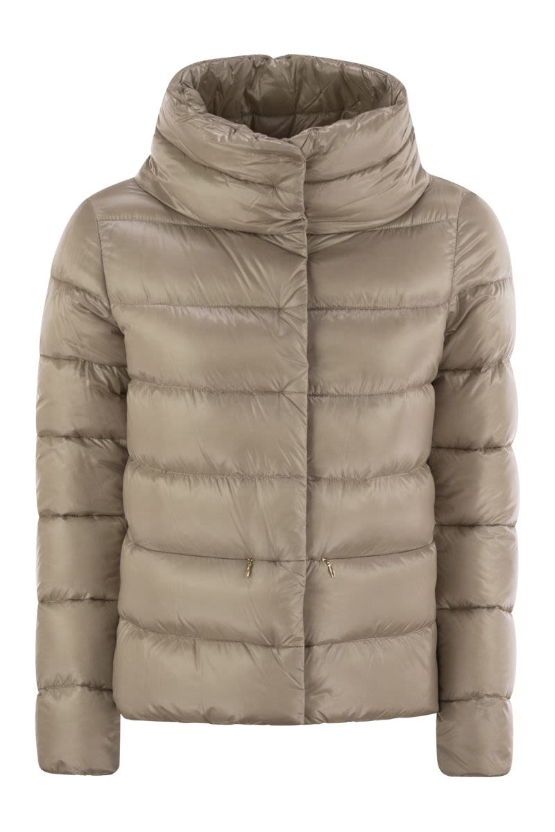 HERNO Silken Touch Slim Fit Down Jacket with Elegant Ring Collar