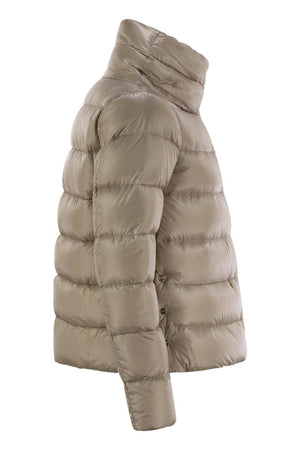 HERNO Silken Touch Slim Fit Down Jacket with Elegant Ring Collar