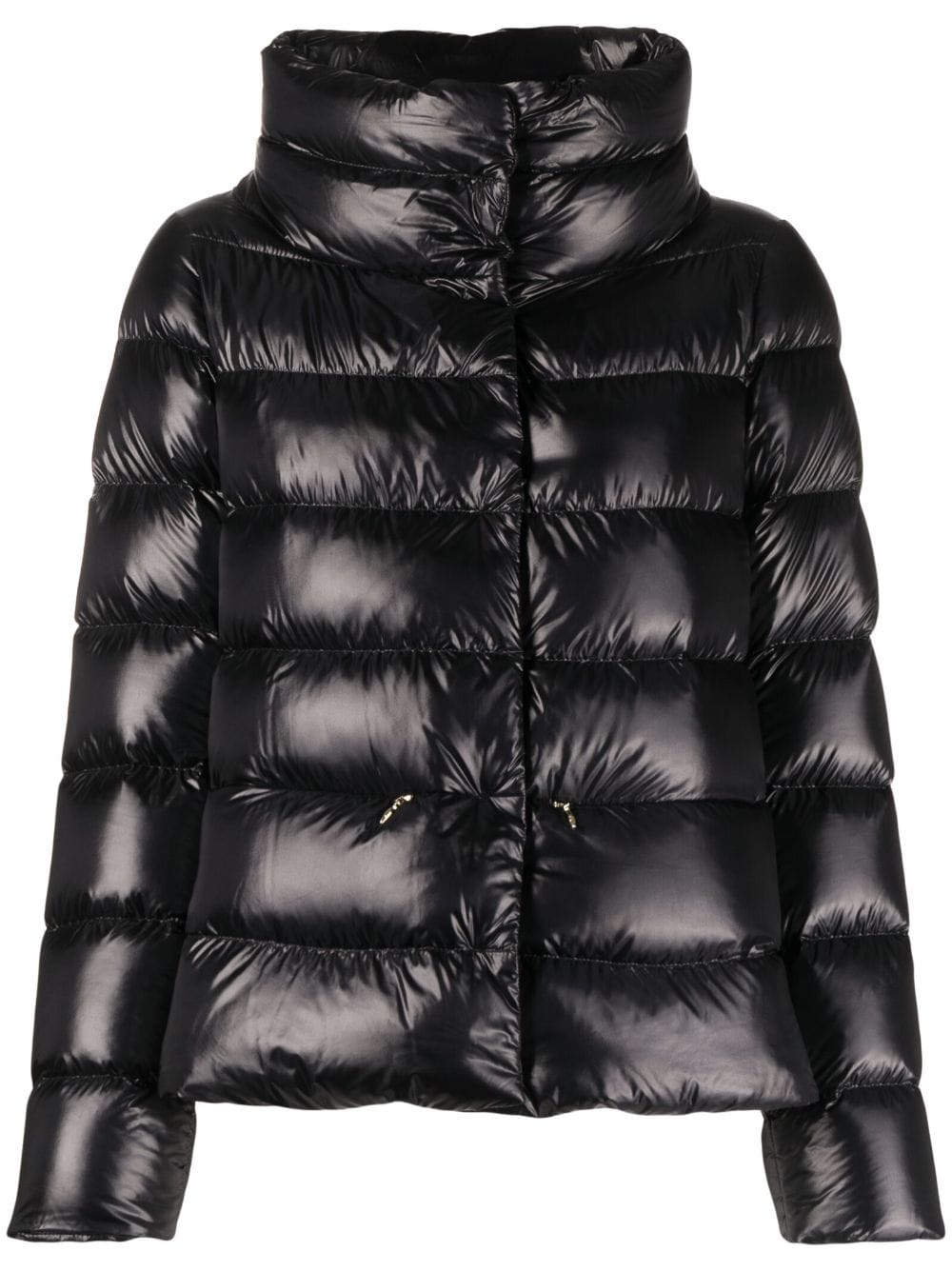 HERNO Silken Touch Slim Fit Down Jacket with Elegant Ring Collar