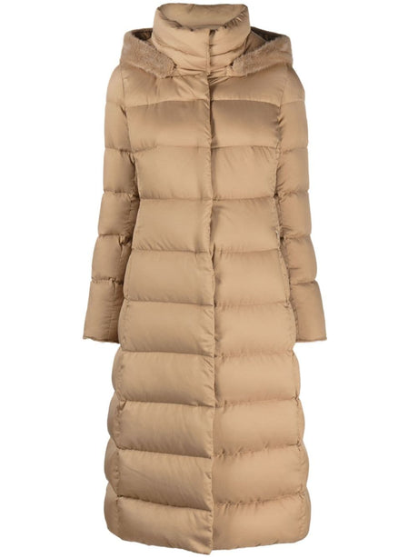 HERNO Cozy Long Down Jacket with Detachable Hood