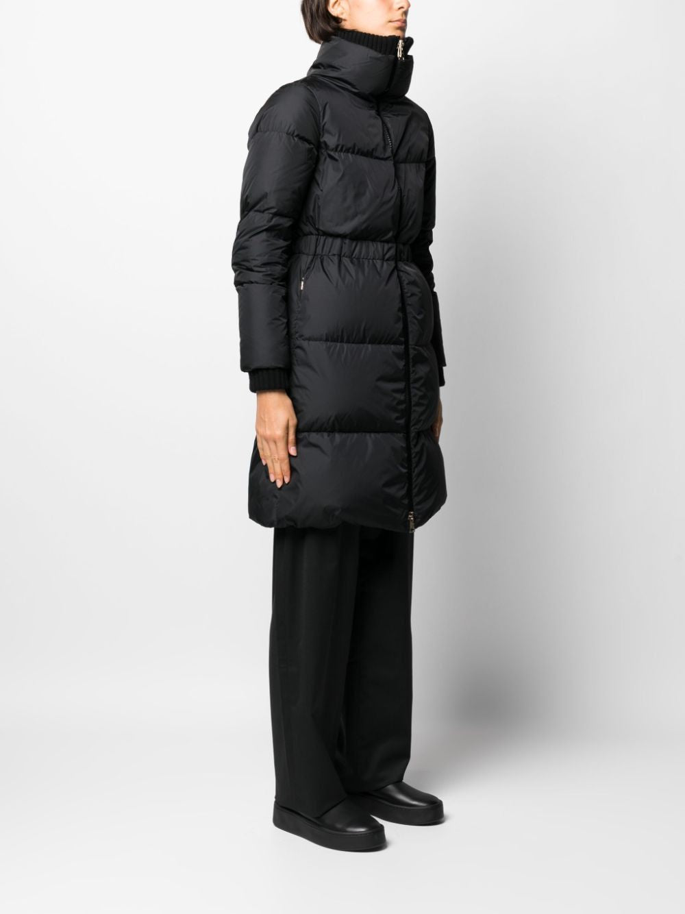 Áo khoác dáng dài thời trang màu đen cho phái nữ - Bộ sưu tập FW23