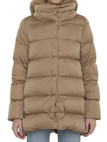 HERNO DOWN JACKET IN NYLON AND ECO-FUR
