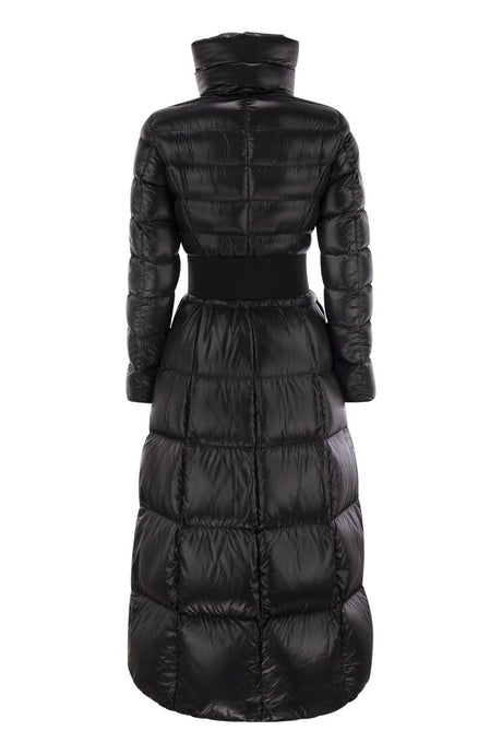 HERNO Elegant Long Down Jacket with Belted Waist