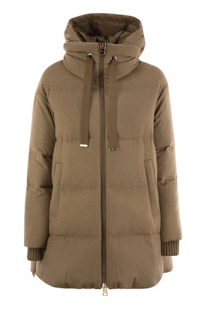 HERNO Luxurious Silk-Cashmere Blend Padded Jacket with Detachable Hood