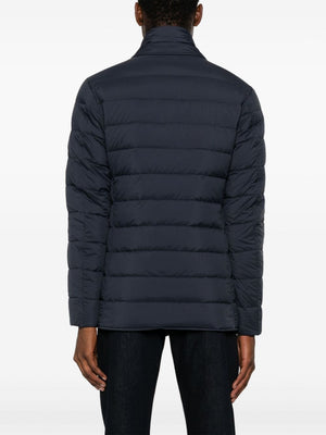 HERNO Navy Blue Layered Down Winter Jacket