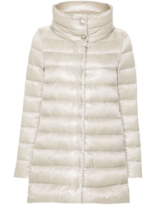 HERNO Amelia Glossy Grey Midi Down Jacket