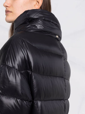 HERNO Elegant Longline Down Jacket with Stand-Up Collar