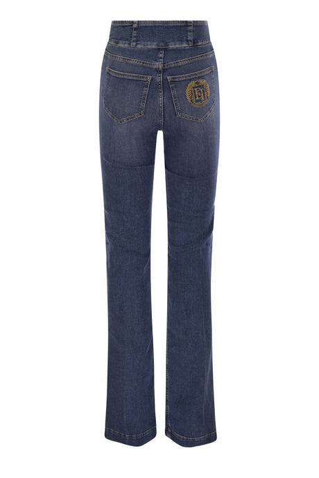 ELISABETTA FRANCHI Logo Back Pocket Denim Jeans for Women