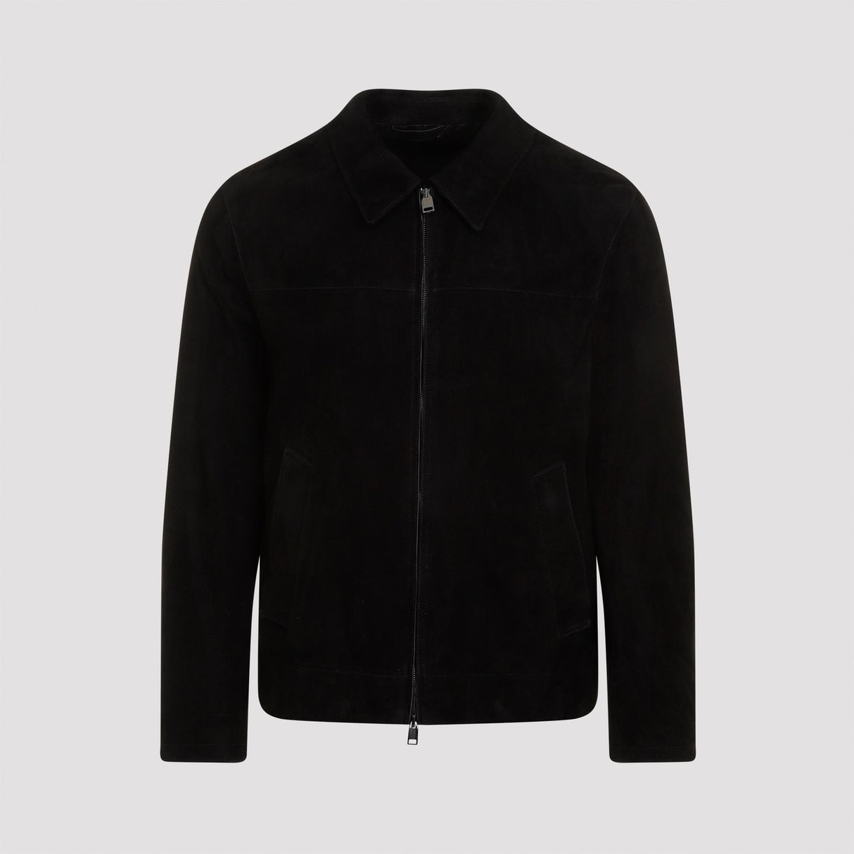 BRIONI Luxury Suede Leather Collar Jacket