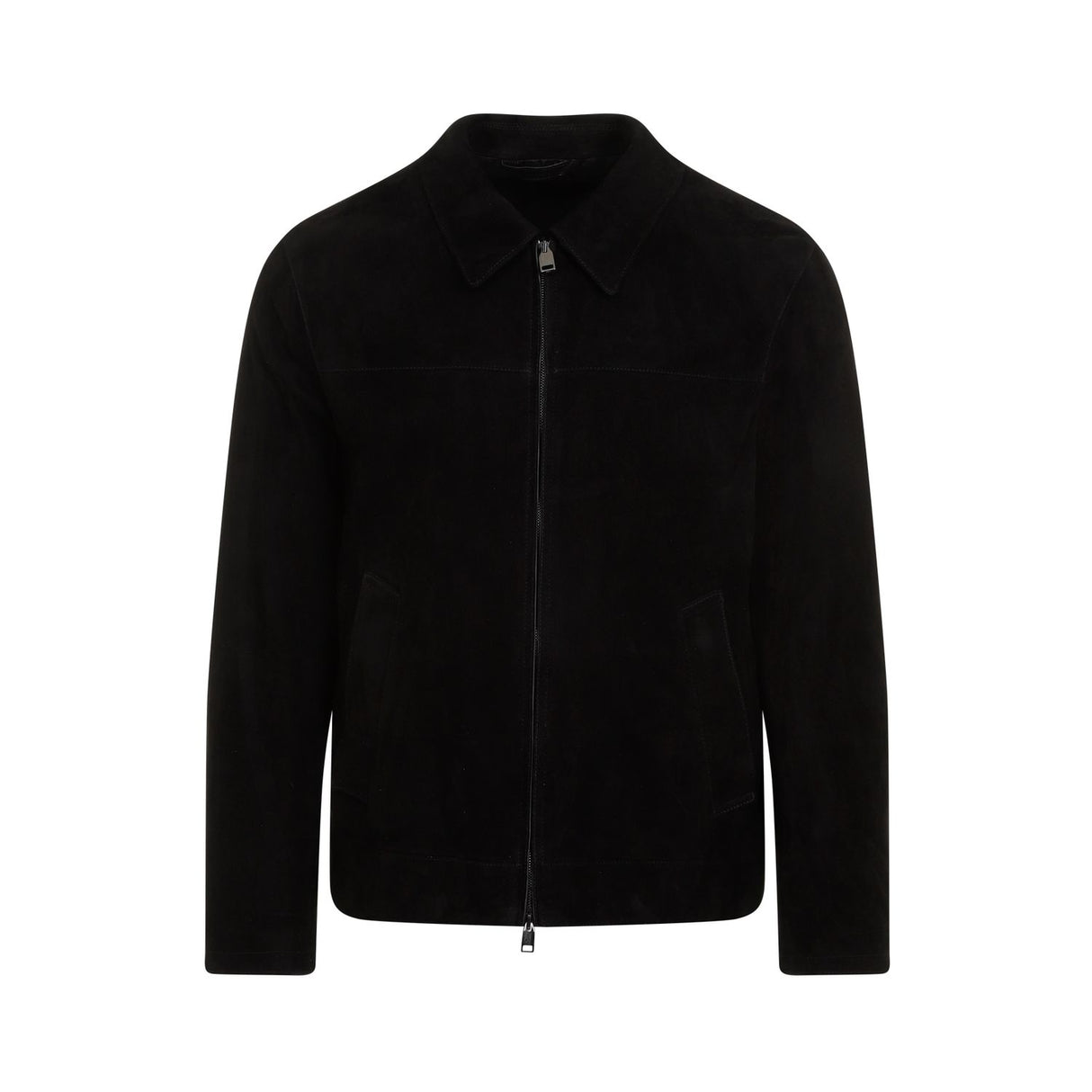 BRIONI Luxury Suede Leather Collar Jacket