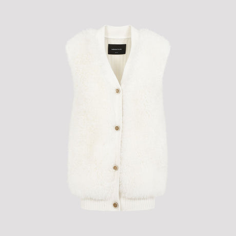 FABIANA FILIPPI Luxurious Shearling and Merino Wool Silk-Cashmere Blend Gilet