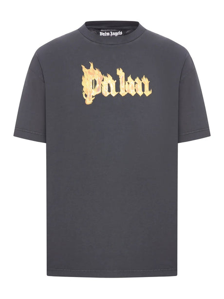 PALM ANGELS Flaming Emblem Cotton Tee