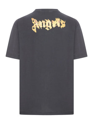 PALM ANGELS Flaming Emblem Cotton Tee