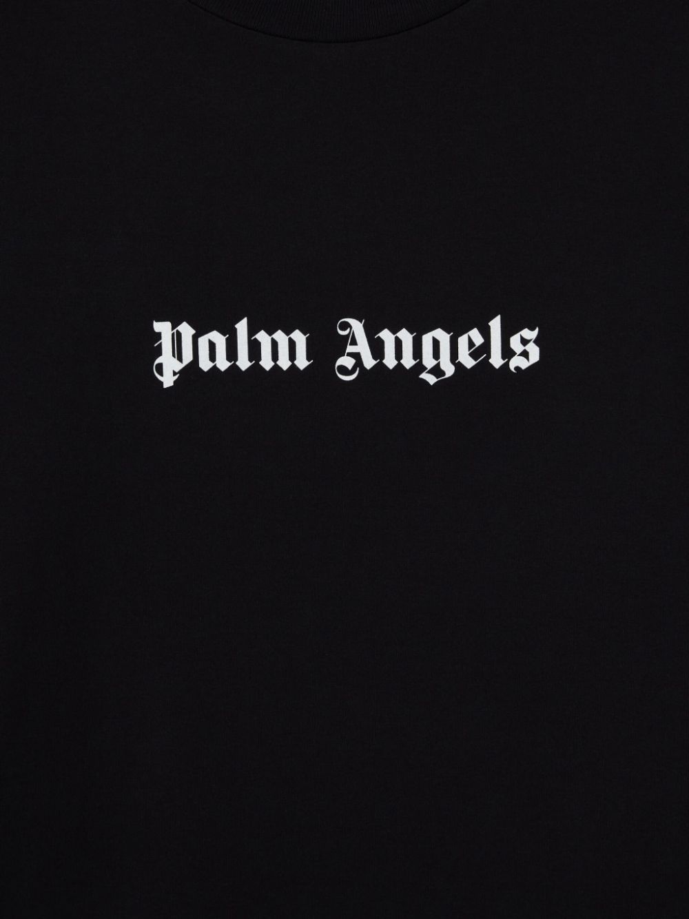 PALM ANGELS Classic Black Cotton Logo Print Tee for Men