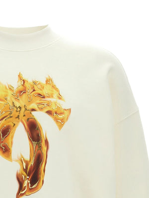 PALM ANGELS Burning Palm Cotton Crewneck Sweater