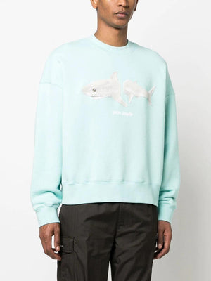 PALM ANGELS Embroidered Cotton Sweatshirt with Shark Design for Men - SS23 Collection