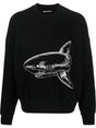 PALM ANGELS Men's Black Crew-Neck Sweatshirt for SS23