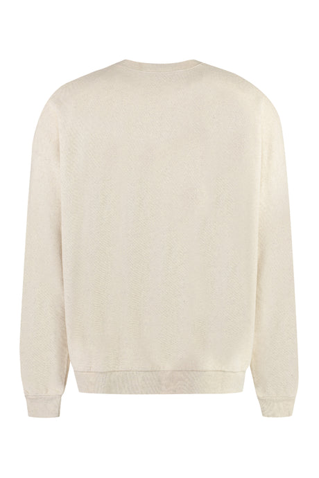 PALM ANGELS Men's Beige Cotton Crew Neck Sweatshirt - FW24