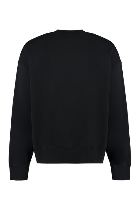 PALM ANGELS Men's Ribbed Cotton Sweatshirt in Black | Carryover 2024