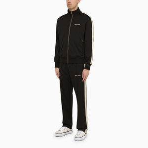 PALM ANGELS Men's Black Side Stripe Zip-Up Sweatshirt for SS24