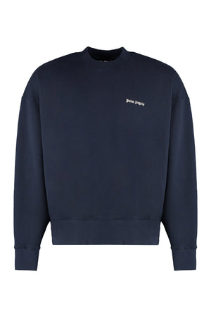 PALM ANGELS Navy Cotton Crew-Neck Sweatshirt for Men - SS24 Collection