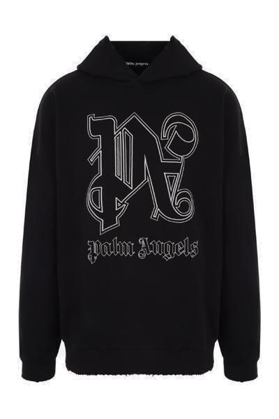 PALM ANGELS Monogram Black Hoodie for Men - FW23 Collection