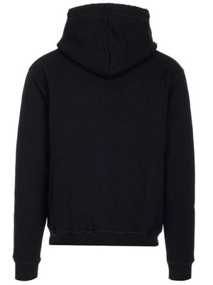 Áo Hoodie Dài Tay Nam Vải Cotton Đen FW24